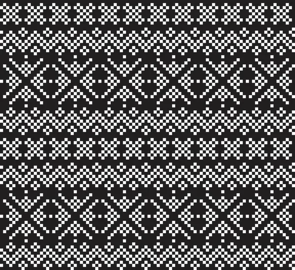 Черно Белый Фон Острова Ярмарки Рождества Моды Текстиля Трикотажа Графики — стоковый вектор