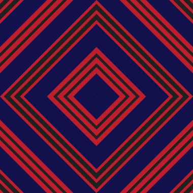 Moda tekstili ve grafikleri için uygun kırmızı ve mavi köşegen çizgili desensiz arkaplan