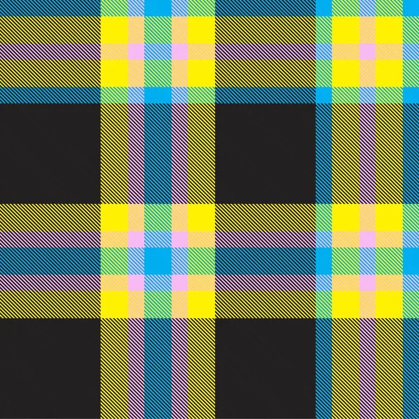 Plaid Amarillo Cuadros Tartán Patrón Sin Costura Adecuado Para Textiles — Vector de stock