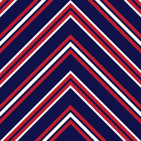 Red Blue Chevron Diagonal Striped Seamless Pattern Background Suitable Fashion — Stock Vector