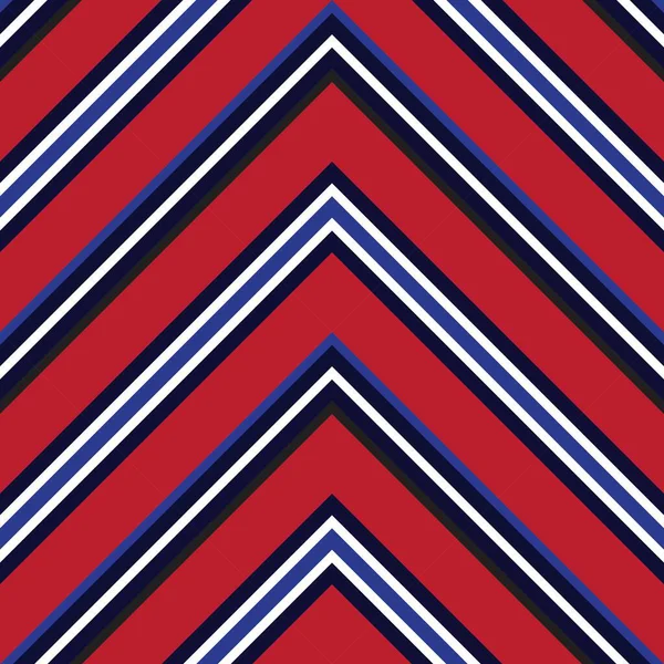 Red Blue Chevron Diagonal Striped Seamless Pattern Background Suitable Fashion — Stock Vector