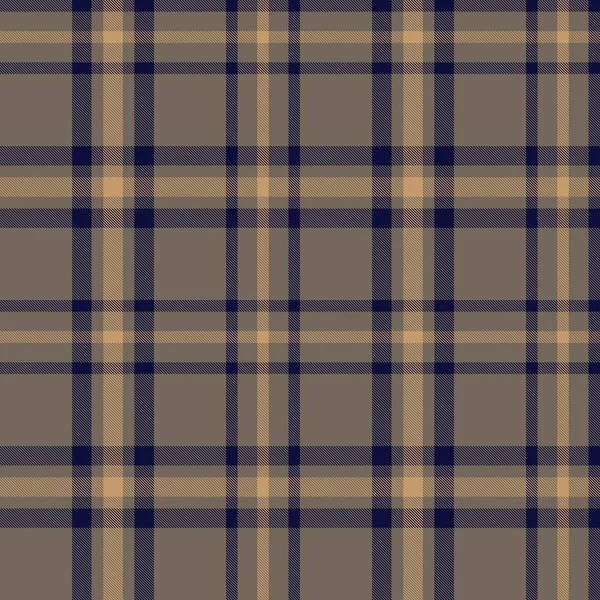 Bruine Taupe Plaid Tartan Naadloos Patroon Geschikt Voor Mode Textiel — Stockvector