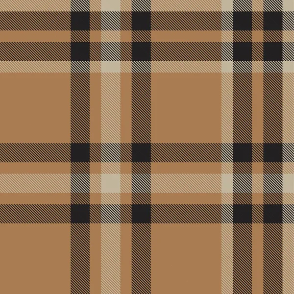 Bruine Taupe Plaid Tartan Naadloos Patroon Geschikt Voor Mode Textiel — Stockvector