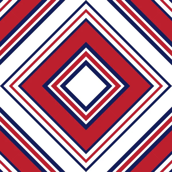 Rosso Blu Argyle Diagonale Righe Senza Cuciture Modello Sfondo Adatto — Vettoriale Stock