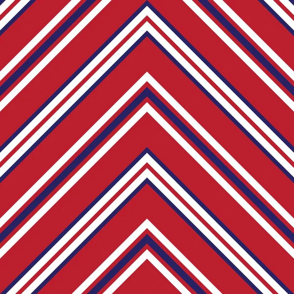 Vermelho Azul Chevron Diagonal Listrado Sem Costura Fundo Padrão Adequado — Vetor de Stock