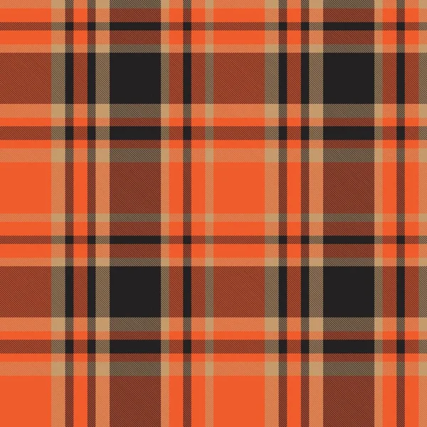 Plaid Naranja Cuadros Tartán Patrón Sin Costura Adecuado Para Textiles — Archivo Imágenes Vectoriales