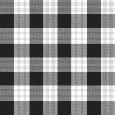Siyah ve beyaz ekoseli, kareli, ekose desenli moda tekstil ve grafikleri için uygun.