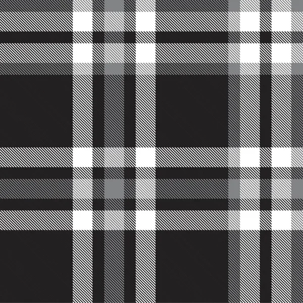 Plaid Bianco Nero Quadretti Motivo Tartan Senza Cuciture Adatto Tessuti — Vettoriale Stock