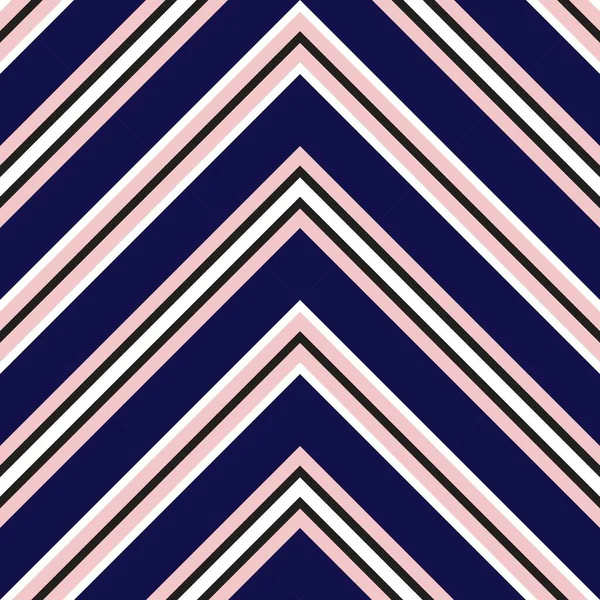 Fondo Patrón Sin Costuras Rayas Diagonales Chevron Rosa Azul Marino — Vector de stock