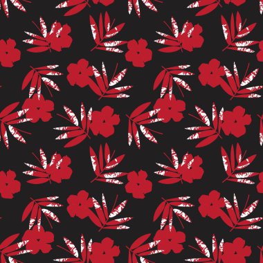 Kırmızı Tropik Yaprak botanik desensiz arka plan moda baskıları, grafikler, arka planlar ve el sanatları için uygundur