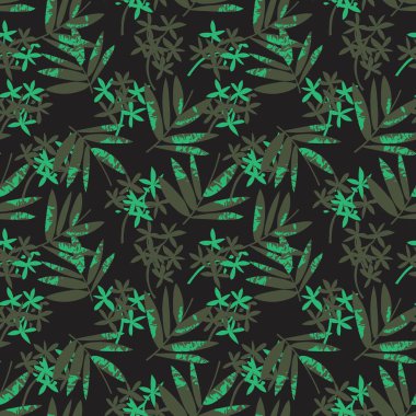 Yeşil Tropik Yaprak botanik desensiz arka plan moda baskıları, grafikler, arka planlar ve el sanatları için uygundur