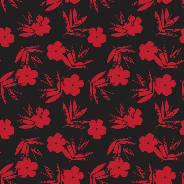 Feuille Tropicale Rouge Botanique Fond Motif Sans Couture Adapté Aux — Image vectorielle