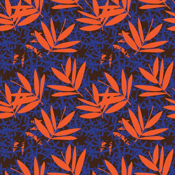 Orange Tropical Leaf Botanique Fond Motif Sans Couture Adapté Pour — Image vectorielle