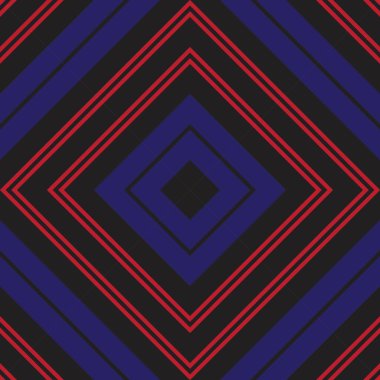 Moda tekstili ve grafikleri için uygun kırmızı ve mavi köşegen çizgili desensiz arkaplan