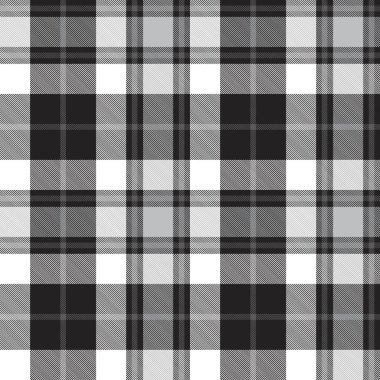 Siyah ve beyaz ekoseli, kareli, ekose desenli moda tekstil ve grafikleri için uygun.
