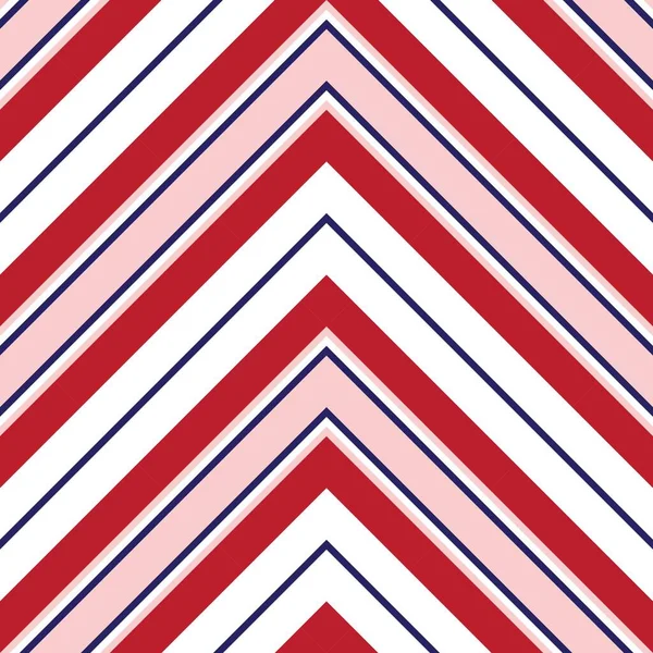 Fondo Sin Costuras Rayado Diagonal Chevron Rojo Azul Adecuado Para — Vector de stock