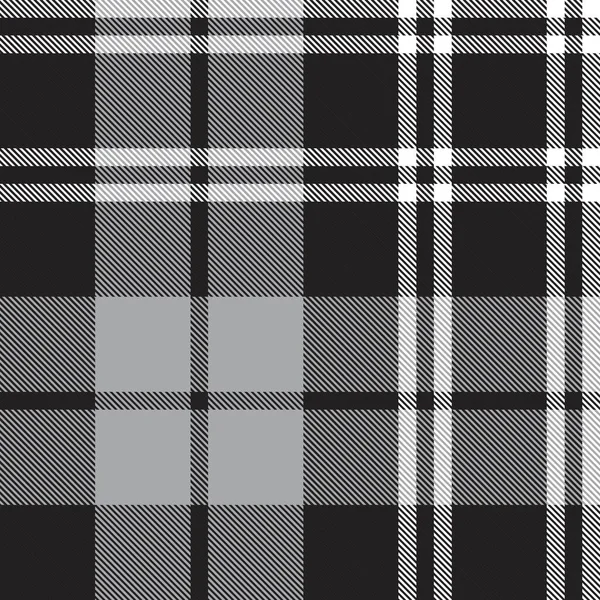 Plaid Blanco Negro Cuadros Tartán Patrón Sin Costura Adecuado Para — Archivo Imágenes Vectoriales