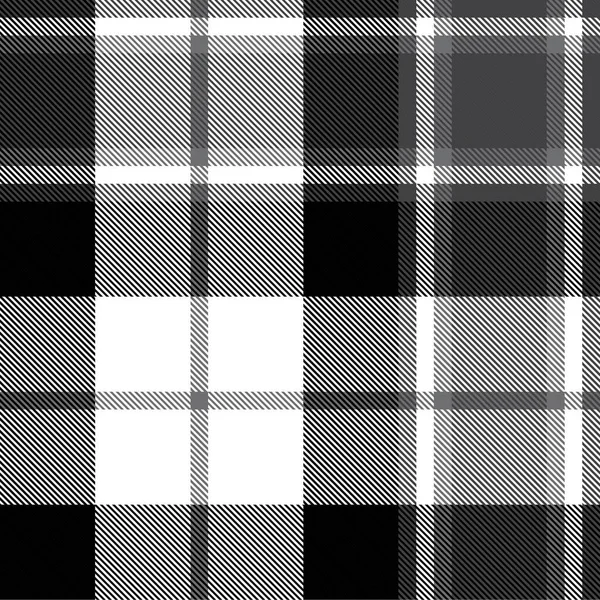 Black White Plaid Checkered Tartan Seamless Pattern Suitable Fashion Textiles — Stock Vector