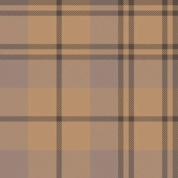 Brown Taupe Plaid Tartan Zökkenőmentes Minta Alkalmas Divat Textíliák Grafikák — Stock Vector