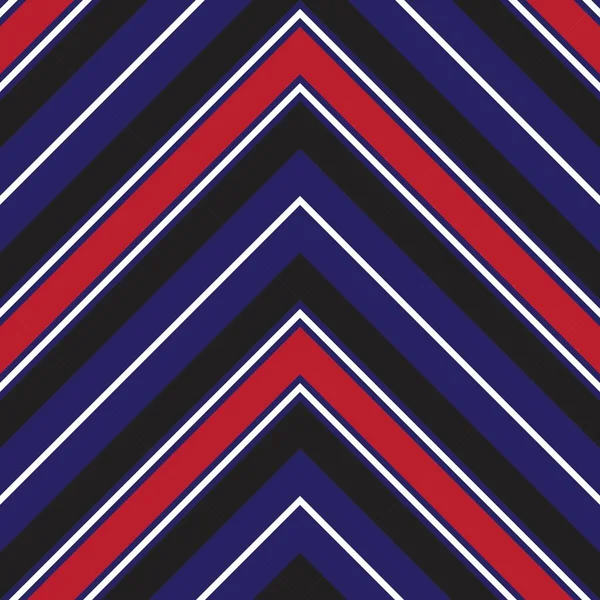 Red Blue Chevron Diagonal Striped Seamless Pattern Background Suitable Fashion — Stock Vector