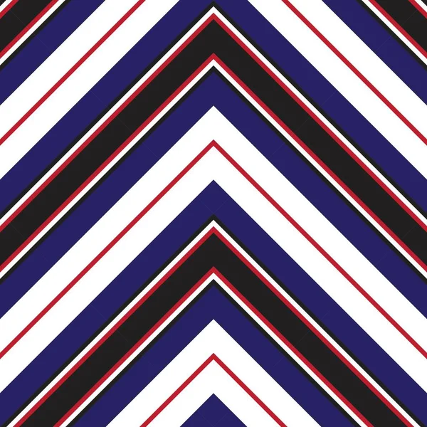 Rosso Blu Chevron Diagonale Righe Senza Cuciture Modello Sfondo Adatto — Vettoriale Stock