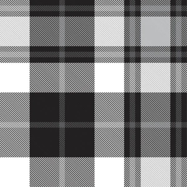 Black White Plaid Checkered Tartan Seamless Pattern Suitable Fashion Textiles — Stock Vector