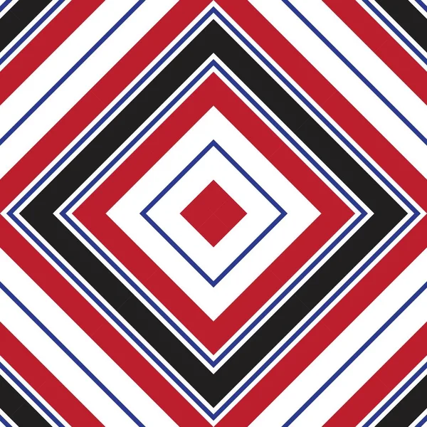 红色和蓝色拱形斜纹无缝图案背景适合服装纺织品 — 图库矢量图片