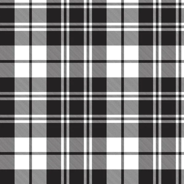 Plaid Bianco Nero Quadretti Motivo Tartan Senza Cuciture Adatto Tessuti — Vettoriale Stock