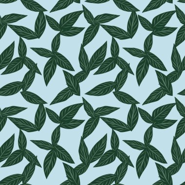 Gökyüzü Mavi Tropikal Yaprak botanik desensiz arka plan moda baskıları, grafikler, arka planlar ve el sanatları için uygundur