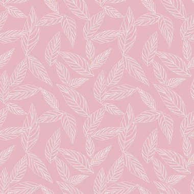 Pembe Tropik Yaprak botanik desensiz arka plan moda baskıları, grafikler, arka planlar ve el sanatları için uygundur