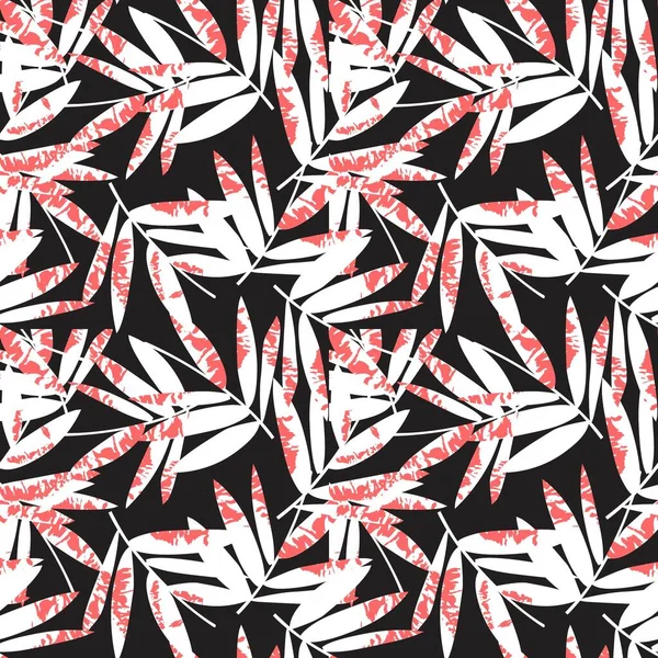 ピンクトロピカルリーフ植物シームレスパターン背景に適しファッションプリント グラフィック 背景や工芸品 — ストックベクタ