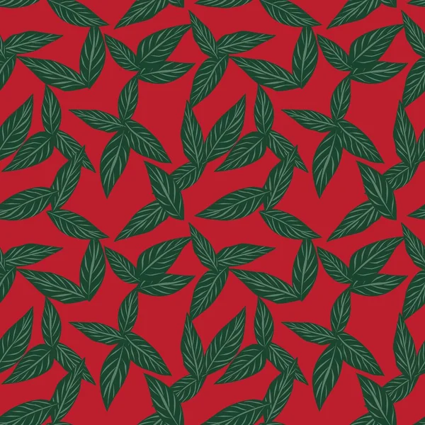 Christmas Tropical Leaf Botanico Senza Cuciture Modello Sfondo Adatto Stampe — Vettoriale Stock