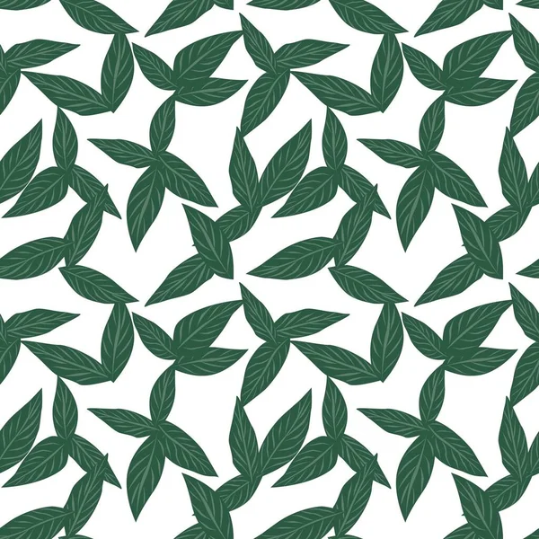 Бело Зеленая Leaf Ботаническая Безморщинистая Подложка Подходящая Модных Принтов Графики — стоковый вектор