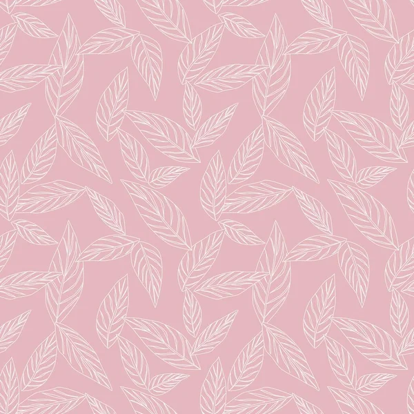 Botanischer Nahtloser Hintergrund Mit Rosafarbenem Tropenblatt Für Modedrucke Grafiken Hintergründe — Stockvektor