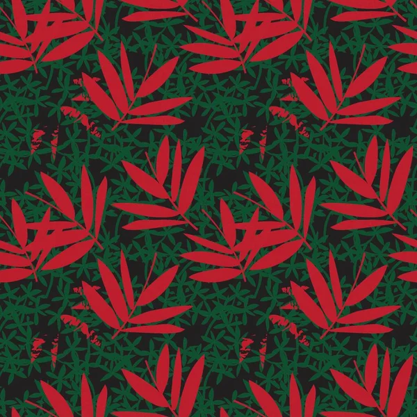 Weihnachten Tropical Leaf Botanischen Nahtlosen Muster Hintergrund Geeignet Für Mode — Stockvektor