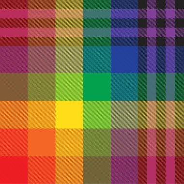 Gökkuşağı Ekoseli, kareli, ekose desenli moda tekstil ve grafikleri için uygun