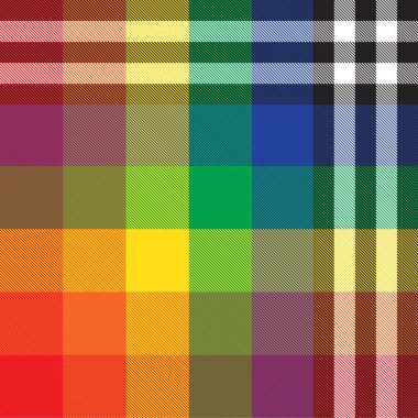 Gökkuşağı Ekoseli, kareli, ekose desenli moda tekstil ve grafikleri için uygun