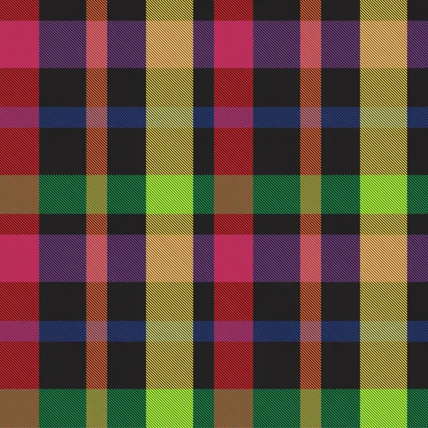 Rainbow Plaid Geruit Tartan Naadloos Patroon Geschikt Voor Mode Textiel — Stockvector