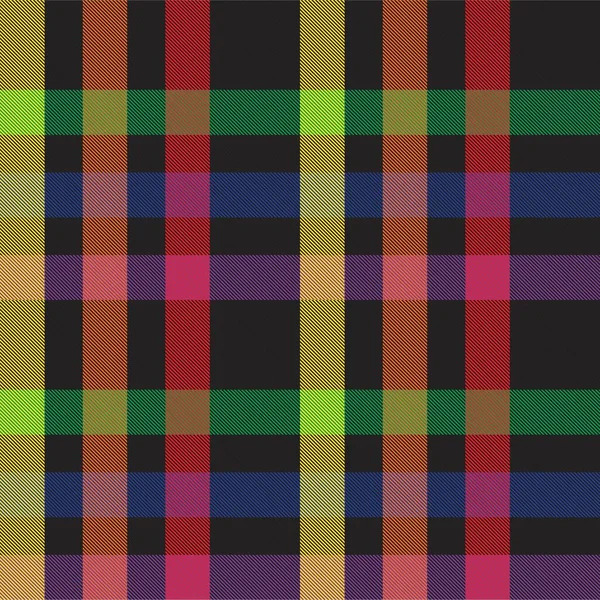 Rainbow Plaid Geruit Tartan Naadloos Patroon Geschikt Voor Mode Textiel — Stockvector