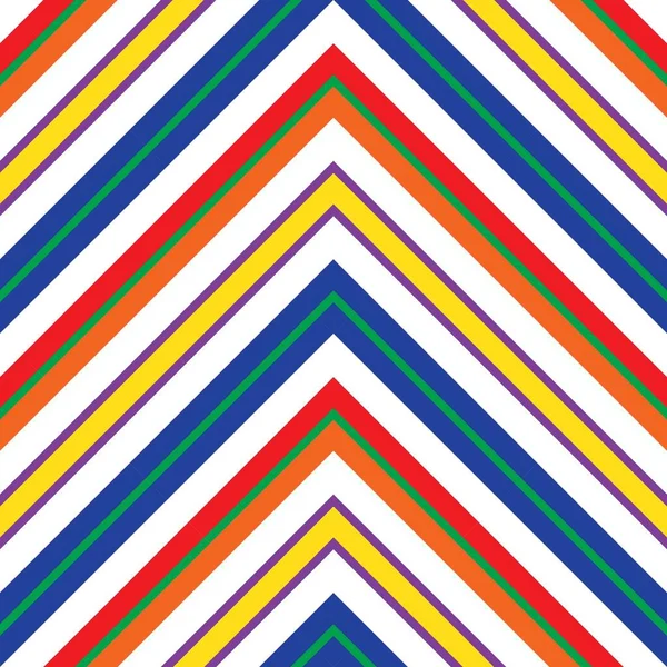 Rainbow Chevron Diagonal Listrado Sem Costura Fundo Padrão Adequado Para — Vetor de Stock