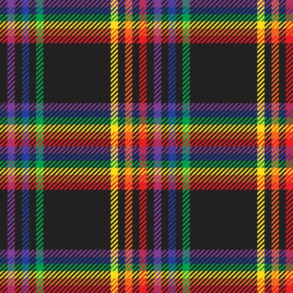 Rainbow Plaid Geruit Tartan Naadloos Patroon Geschikt Voor Mode Textiel — Stockvector