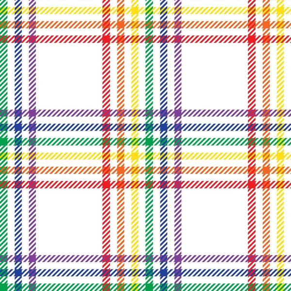 Rainbow Plaid Kariert Schottenmuster Nahtlos Geeignet Für Modetextilien Und Grafiken — Stockvektor