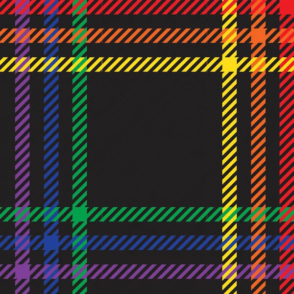 Rainbow Plaid Geruit Tartan Naadloos Patroon Geschikt Voor Mode Textiel — Stockvector