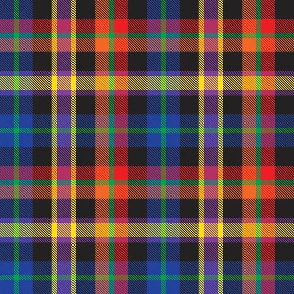 Rainbow Plaid Geruit Tartan Naadloos Patroon Geschikt Voor Mode Textiel — Stockvector