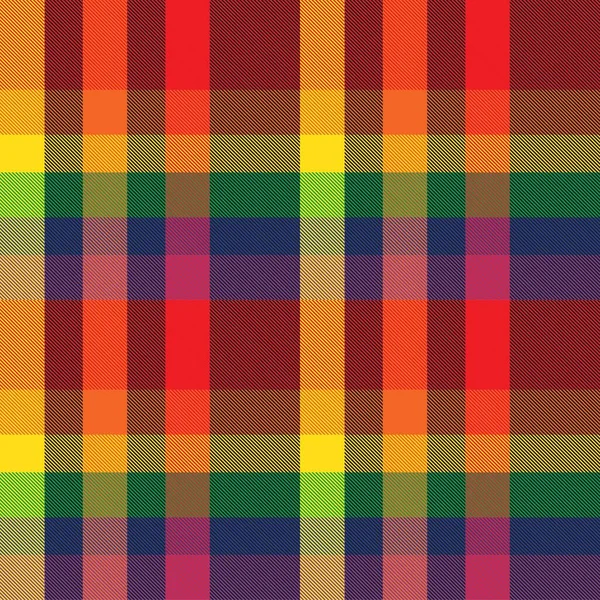 Rainbow Plaid Kratkę Tartan Bezszwowy Wzór Nadaje Się Mody Tekstyliów — Wektor stockowy
