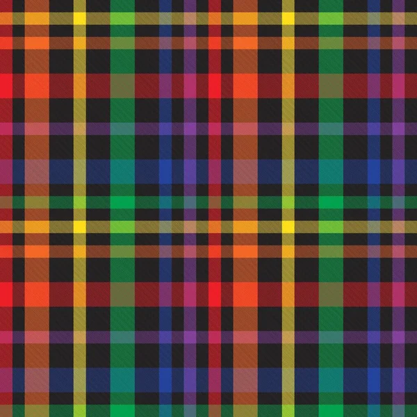 Rainbow Plaid Geruit Tartan Naadloos Patroon Geschikt Voor Mode Textiel — Stockvector