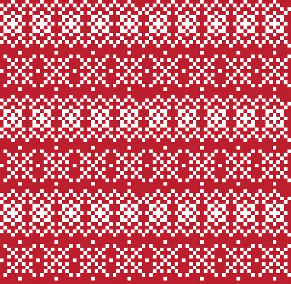 Roter Weihnachtsmarkt Inselmuster Hintergrund Für Modetextilien Strickwaren Und Grafiken — Stockvektor