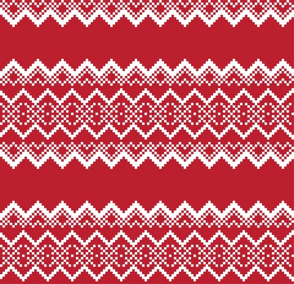 Roter Weihnachtsmarkt Inselmuster Hintergrund Für Modetextilien Strickwaren Und Grafiken — Stockvektor