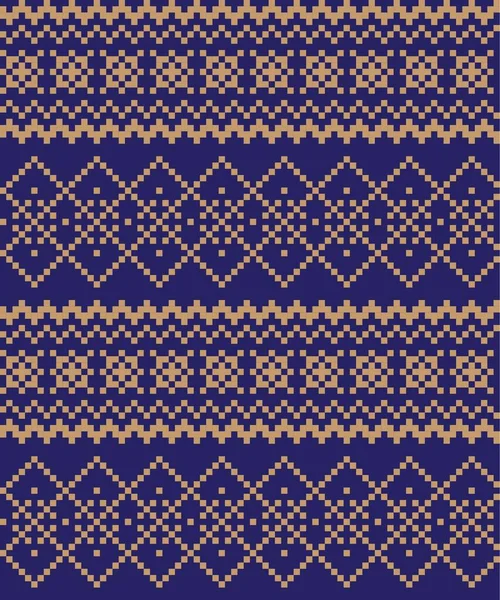 Синій Різдвяний Ярмарок Острівний Візерунок Модного Текстилю Трикотажу Графіки — стоковий вектор