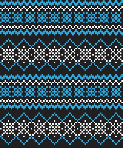 Fundo Padrão Ilha Justo Natal Azul Para Têxteis Moda Malhas — Vetor de Stock